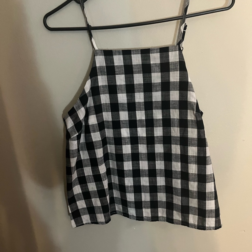 Altar'd State Black and White Checkered Tank Top